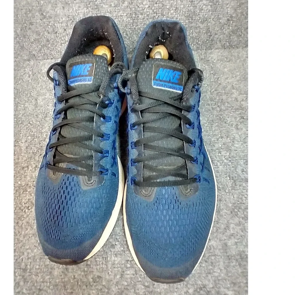 Nike Air Zoom Pegasus 32 Mens 11 Running Shoes Blue Black 749340-014 NO INSOLES